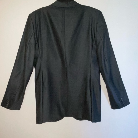 Zara Man - 100% Wool Charcoal Dark Gray 2 Button Blazer Suit Jacket (Size: 38R) - Picture 8 of 17